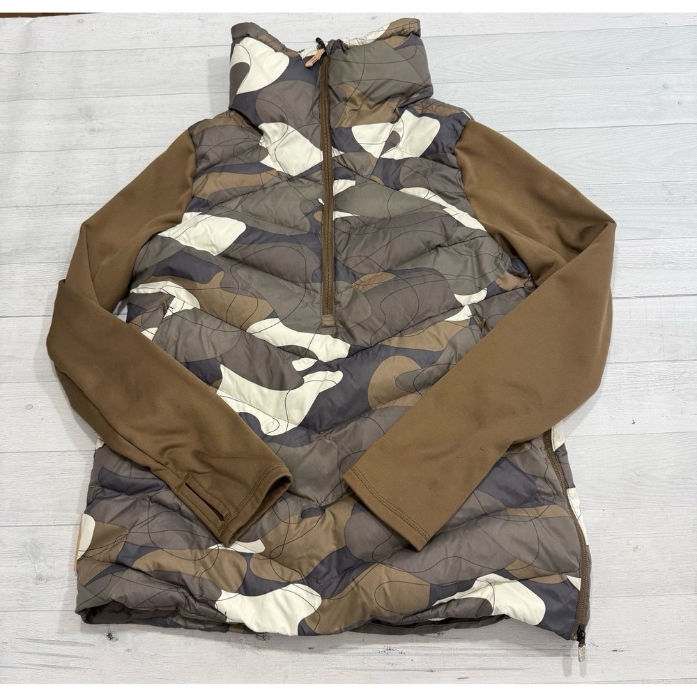 Indyeva down insulated Pullover Jacket brown camo Womens medium